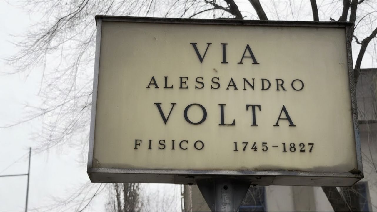 Targa stradale di Via Alessandro Volta a Pisa